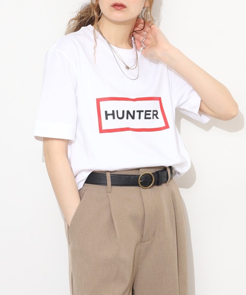 HUNTER(ハンター)の「HUNTER ユニセックス ハンター ロゴ Tシャツ 半袖(Tシャツ/カットソー・レディース・ホワイト/ブラック・M/S/L)」の4枚目の写真