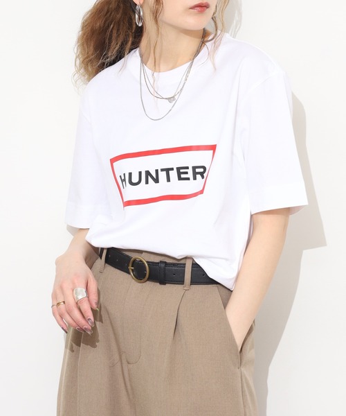 HUNTER(ハンター)の「HUNTER ユニセックス ハンター ロゴ Tシャツ 半袖(Tシャツ/カットソー・レディース・ホワイト/ブラック・M/S/L)」の7枚目の写真