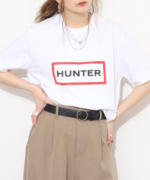 HUNTER(ハンター)の「HUNTER ユニセックス ハンター ロゴ Tシャツ 半袖(Tシャツ/カットソー・レディース・ホワイト/ブラック・M/S/L)」の6枚目の写真