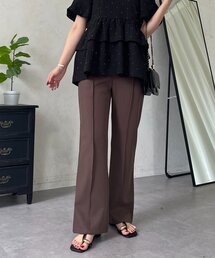 センターピンタックウエストドロストフレアパンツ