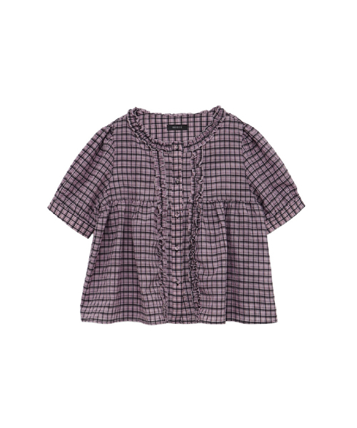 KOOKEESEE(クキシ)の「チェックフリルブラウス(ピンク)(シャツ/ブラウス・レディース・その他・FREE)」の2枚目の写真