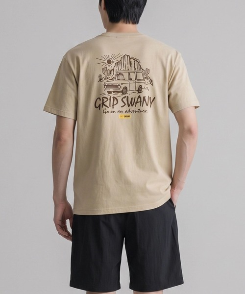 GRIP SWANY(グリップスワニー)の「【GSMCT-121】 TRAVELING BEAR TEE(Tシャツ/カットソー・メンズ・White/Black/サンドベージュ/ヘザーグレー・XL/L/M)」の4枚目の写真