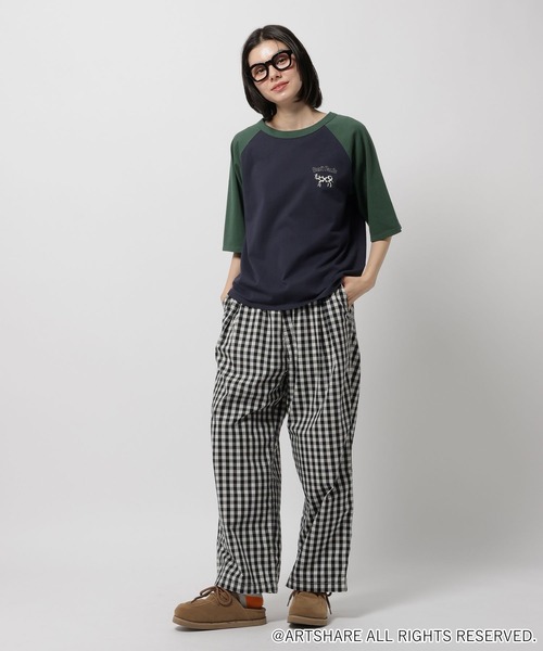 WIGGLE WIGGLE(ウィグルウィグル)の「【wiggle wiggle(ウィグルウィグル)】コラボ ラグランTシャツ(Tシャツ/カットソー・レディース・ベージュ/ネイビー/アイボリー・MEDIUM/LARGE)」の16枚目の写真