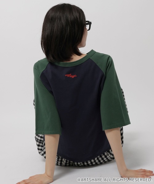 WIGGLE WIGGLE(ウィグルウィグル)の「【wiggle wiggle(ウィグルウィグル)】コラボ ラグランTシャツ(Tシャツ/カットソー・レディース・ベージュ/ネイビー/アイボリー・MEDIUM/LARGE)」の19枚目の写真