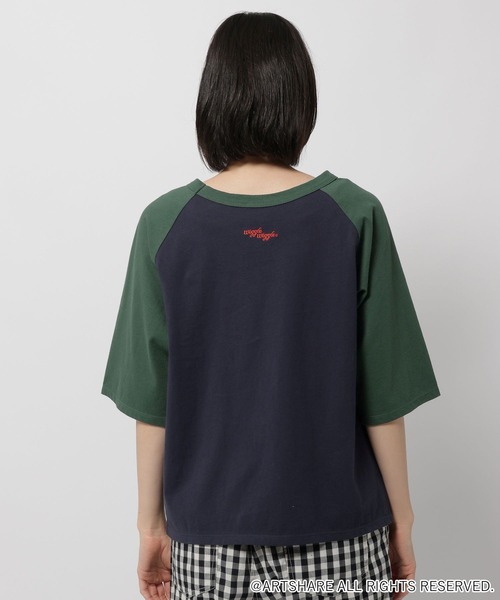 WIGGLE WIGGLE(ウィグルウィグル)の「【wiggle wiggle(ウィグルウィグル)】コラボ ラグランTシャツ(Tシャツ/カットソー・レディース・ベージュ/ネイビー/アイボリー・MEDIUM/LARGE)」の22枚目の写真