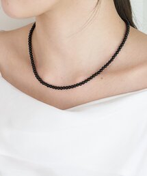 SHENERY | ガラス/オニキスビーズネックレス4mm(ネックレス)