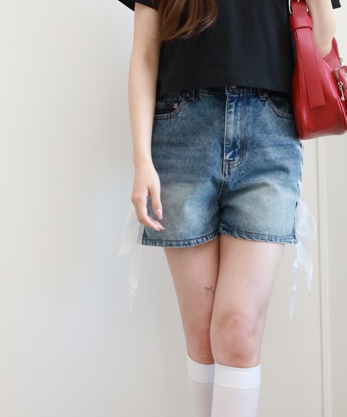 FUNALIVE（ファンアライブ）の「.works10ozシューレースショートパンツ（デニムパンツ・レディース・ライトブルー/ダークグレー/ブルー・64/61）」の11枚目の写真