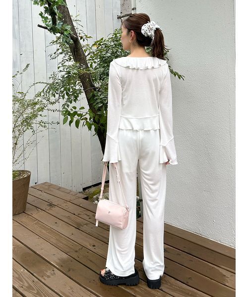 LILY BROWN(リリーブラウン)の「【LUMISHADE】カットロングパンツ(その他パンツ・レディース・チャコールグレー/ホワイト/ピンク・F)」の14枚目の写真