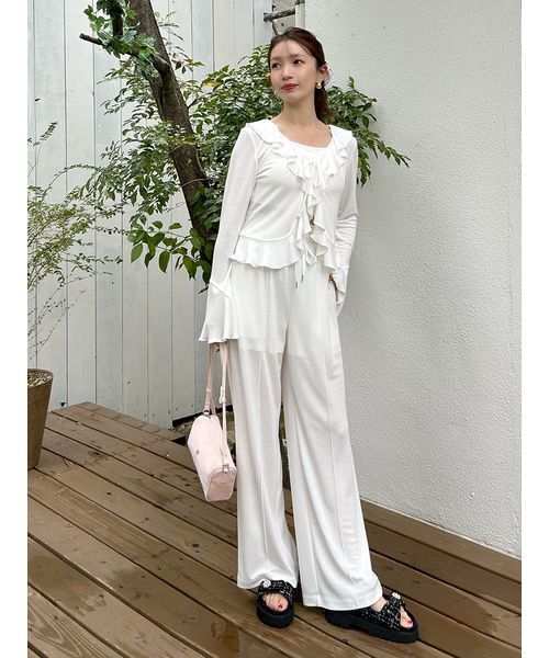 LILY BROWN(リリーブラウン)の「【LUMISHADE】カットロングパンツ(その他パンツ・レディース・チャコールグレー/ホワイト/ピンク・F)」の16枚目の写真