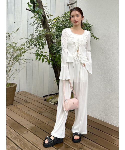 LILY BROWN(リリーブラウン)の「【LUMISHADE】カットロングパンツ(その他パンツ・レディース・チャコールグレー/ホワイト/ピンク・F)」の17枚目の写真