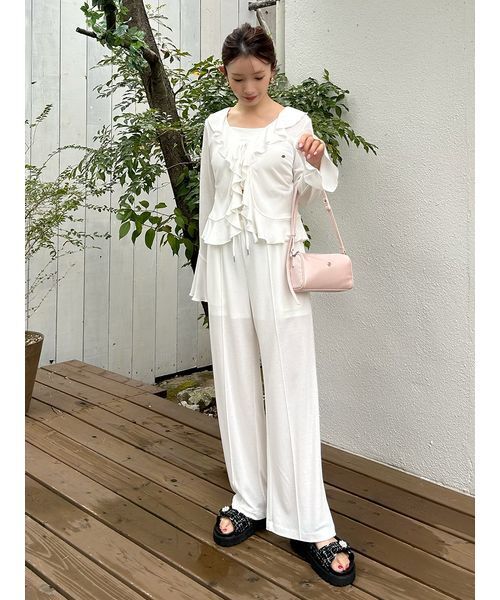 LILY BROWN(リリーブラウン)の「【LUMISHADE】カットロングパンツ(その他パンツ・レディース・チャコールグレー/ホワイト/ピンク・F)」の18枚目の写真
