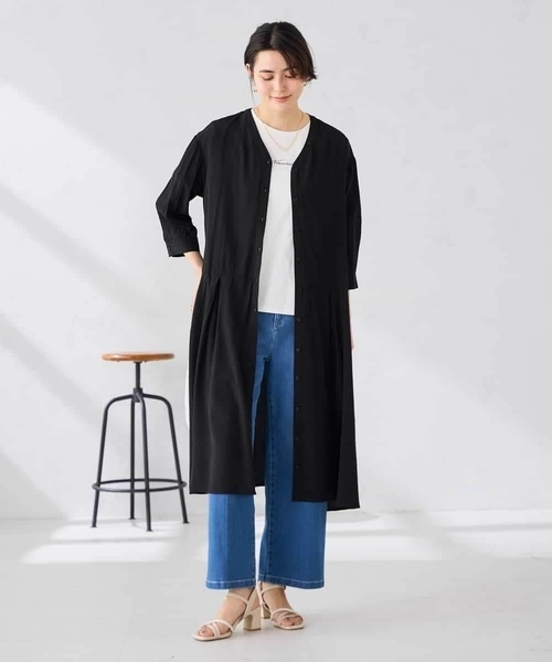 a.v.v(アーヴェヴェ)の「【洗える】カラーレスシャツワンピース(ワンピース・レディース・カーキ/ブラック・38/40)」の19枚目の写真
