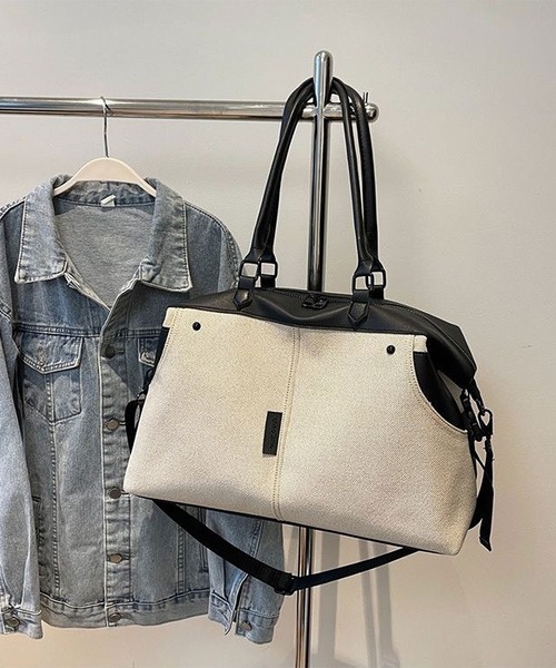 STYLE NUMBER(スタイルナンバー)の「【 STYLE NUMBER / スタイルナンバー 】 キャンバスコンビ ボストン ショルダー バッグ(ショルダーバッグ・メンズ・ブラック/ブラウン/ベージュ・FREE)」の7枚目の写真