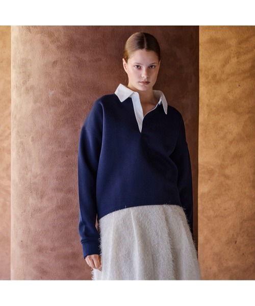 COMMON+HAUS(コモンハウス)の「スキッパーダンボールスウェット(スウェット・レディース・トップグレー/アイボリー/ネイビー・FREE)」の17枚目の写真