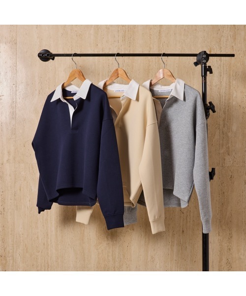 COMMON+HAUS(コモンハウス)の「スキッパーダンボールスウェット(スウェット・レディース・トップグレー/アイボリー/ネイビー・FREE)」の19枚目の写真