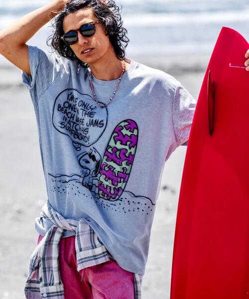TRIPPY ART(トリッピーアート)の「TRIPPY ART(トリッピーアート)SNOOPY ON THE BEACH 3D TEE(Tシャツ/カットソー・メンズ・ホワイト/グレー・L/S/M)」の3枚目の写真