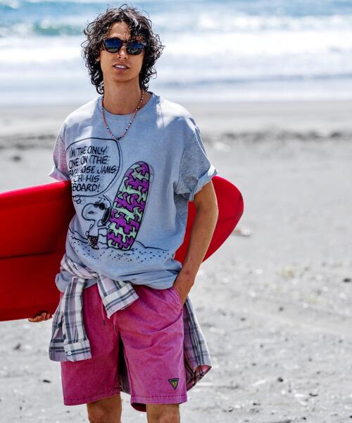 TRIPPY ART(トリッピーアート)の「TRIPPY ART(トリッピーアート)SNOOPY ON THE BEACH 3D TEE(Tシャツ/カットソー・メンズ・ホワイト/グレー・L/S/M)」の4枚目の写真