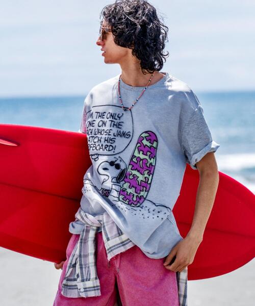 TRIPPY ART(トリッピーアート)の「TRIPPY ART(トリッピーアート)SNOOPY ON THE BEACH 3D TEE(Tシャツ/カットソー・メンズ・ホワイト/グレー・L/S/M)」の7枚目の写真