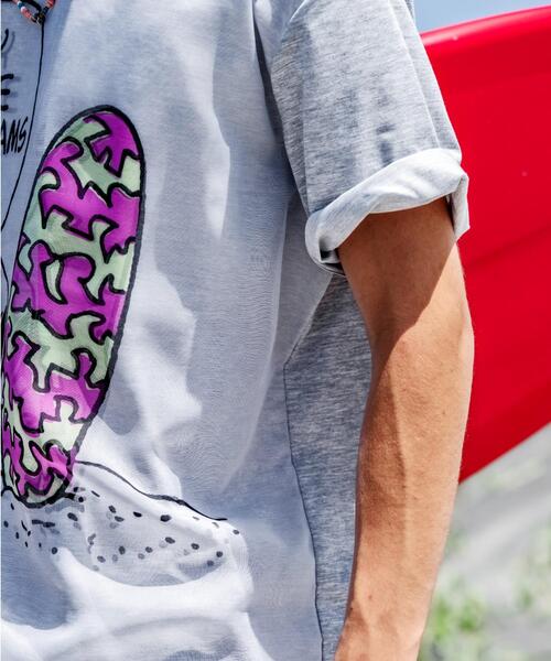 TRIPPY ART(トリッピーアート)の「TRIPPY ART(トリッピーアート)SNOOPY ON THE BEACH 3D TEE(Tシャツ/カットソー・メンズ・ホワイト/グレー・L/S/M)」の9枚目の写真