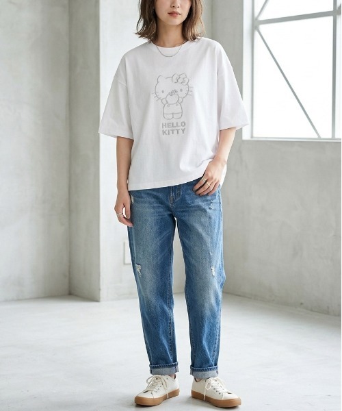 sanrio(サンリオ)の「【SANRIO/サンリオ】キャラクタープリント 半袖WIDEシルエットTシャツ(HELLO KITTY/ハローキティ)(Tシャツ/カットソー・レディース・オフホワイト/ブラック/ライトピンク/ネイビー・MEDIUM/LARGE)」の18枚目の写真