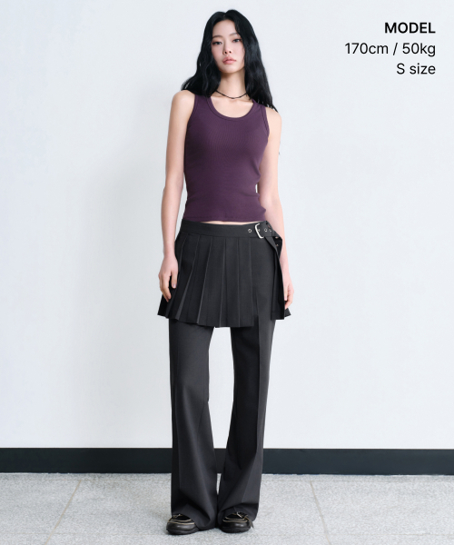 MUSINSA STANDARD WOMAN（ムシンサスタンダードウーマン）の「ウィメンズスcoopネックタンクトップ[プラム]（Tシャツ/カットソー・レディース・その他・X-SMALL/SMALL/MEDIUM/LARGE）」の2枚目の写真