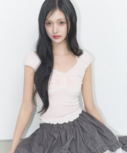 ILLIGO（イリゴ）の「ボタンホルタースリーブレスピンク（Tシャツ/カットソー・レディース・その他・OS）」の3枚目の写真