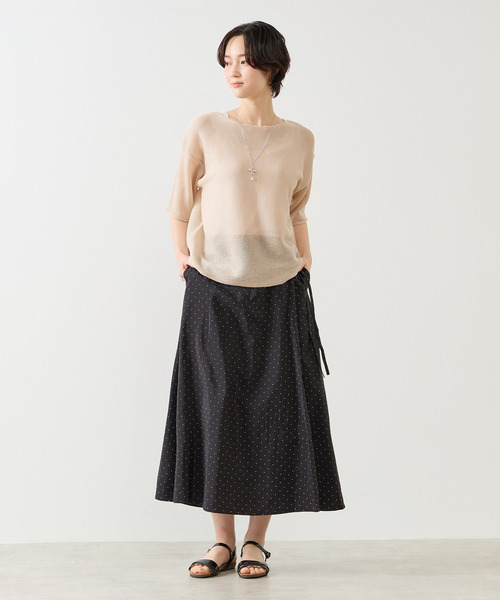 MELROSE claire（メルローズ クレール）の「【アソートプリントラップ風スカート】（スカート・レディース・ナチュラル/ブラック/ネイビー/グリーン・FREE）」の20枚目の写真