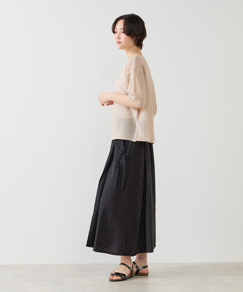 MELROSE claire（メルローズ クレール）の「【アソートプリントラップ風スカート】（スカート・レディース・ナチュラル/ブラック/ネイビー/グリーン・FREE）」の17枚目の写真