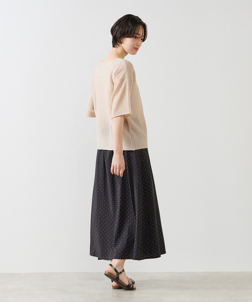 MELROSE claire（メルローズ クレール）の「【アソートプリントラップ風スカート】（スカート・レディース・ナチュラル/ブラック/ネイビー/グリーン・FREE）」の14枚目の写真