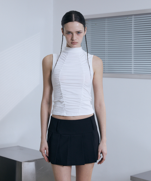 VOONT（ブント）の「Shirring High Neck Sleeveless (IVORY)（Tシャツ/カットソー・レディース・アイボリー・OS）」の12枚目の写真