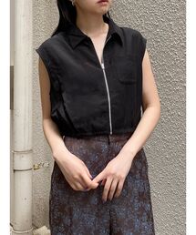 【セットアップ対応】ブラッシュライクショートシャツ　夏服