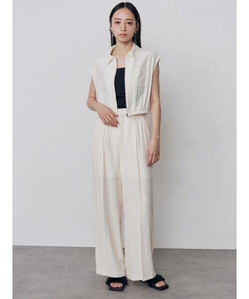MURUA(ムルーア)の「【セットアップ対応】ブラッシュライクショートシャツ 夏服(シャツ/ブラウス・レディース・ブラウン/アイボリー/ブラック・FREE)」の8枚目の写真