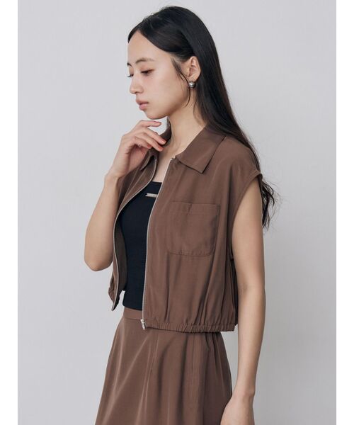 MURUA(ムルーア)の「【セットアップ対応】ブラッシュライクショートシャツ 夏服(シャツ/ブラウス・レディース・ブラウン/アイボリー/ブラック・FREE)」の14枚目の写真