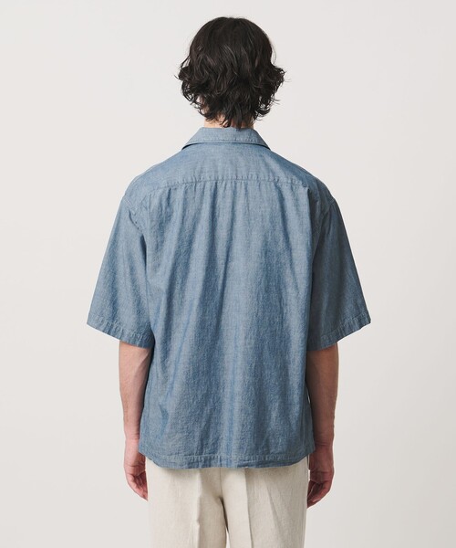 FILL THE BILL（フィルザビル）の「【別注】＜FILL THE BILL＞CHAMBRAY OPENCOLLAR SHIRT/オープンカラーシャツ（シャツ/ブラウス・メンズ・ネイビー/ブラック・2/1）」の7枚目の写真