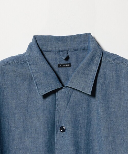FILL THE BILL（フィルザビル）の「【別注】＜FILL THE BILL＞CHAMBRAY OPENCOLLAR SHIRT/オープンカラーシャツ（シャツ/ブラウス・メンズ・ネイビー/ブラック・2/1）」の12枚目の写真