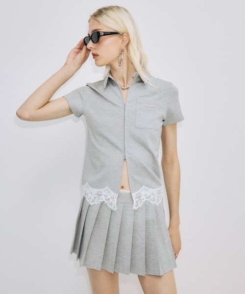 JOSE MOON(ジョゼムーン)の「CUTSEW LACE ZIPUP/カットソーレースジップアップ(スウェット・レディース・ブラック/グレー・FREE)」の17枚目の写真