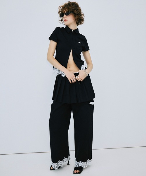 JOSE MOON（ジョゼムーン）の「CUTSEW LACE ZIPUP/カットソーレース