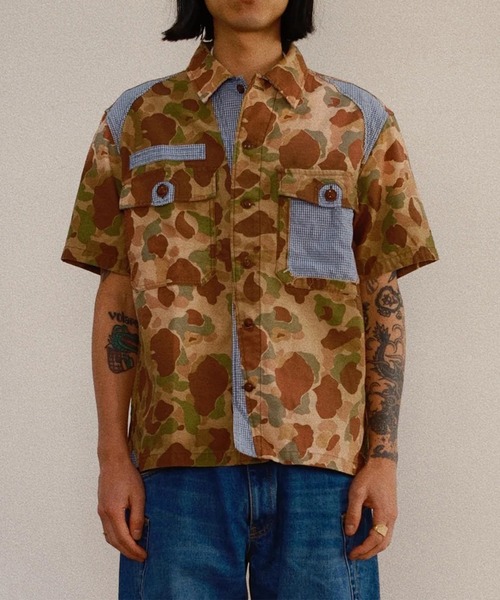 KHOKI】Patchworked Camo Shirt（Tシャツ/カットソー）｜KHOKI（コッキ 