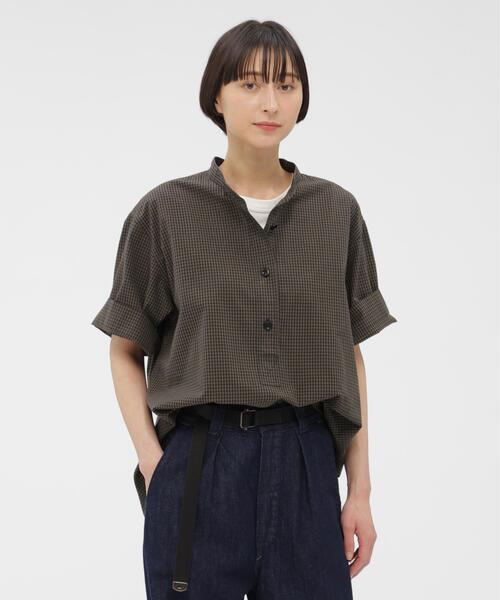 MHL.(エムエイチエル)の「YARN DYED COTTON VOILE SHIRT(シャツ/ブラウス・レディース・ブルー/カーキ・1/2)」の8枚目の写真