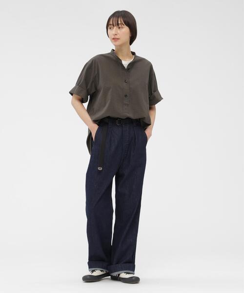 MHL.(エムエイチエル)の「YARN DYED COTTON VOILE SHIRT(シャツ/ブラウス・レディース・ブルー/カーキ・1/2)」の9枚目の写真