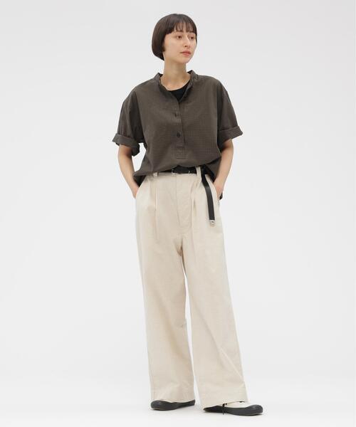 MHL.(エムエイチエル)の「YARN DYED COTTON VOILE SHIRT(シャツ/ブラウス・レディース・ブルー/カーキ・1/2)」の10枚目の写真