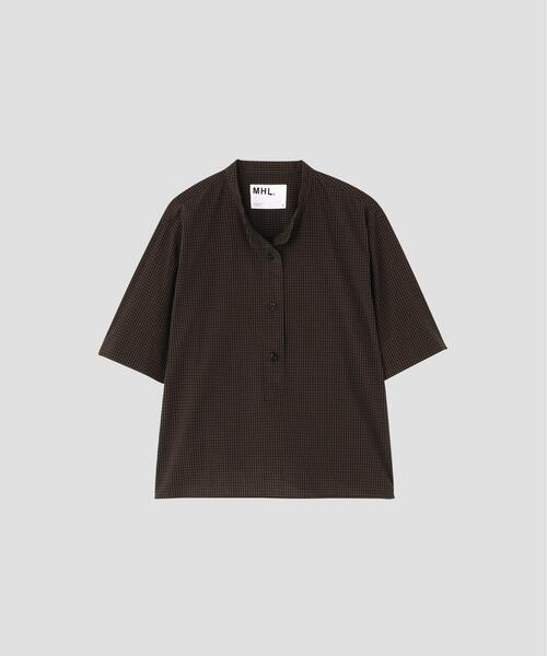 MHL.(エムエイチエル)の「YARN DYED COTTON VOILE SHIRT(シャツ/ブラウス・レディース・ブルー/カーキ・1/2)」の12枚目の写真