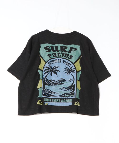 Kahiko(カヒコ)の「【Kahiko】SURF&Palms ビーチリーTシャツ(Tシャツ/カットソー・レディース・ホワイト/ブラック/ベージュ/グリーン・FREE)」の2枚目の写真