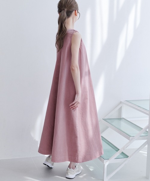 Olume (オリュム)の「【前後2WAY】デニムライクAラインワンピース(ワンピース・レディース・ピンク/アイボリー・FREE)」の7枚目の写真