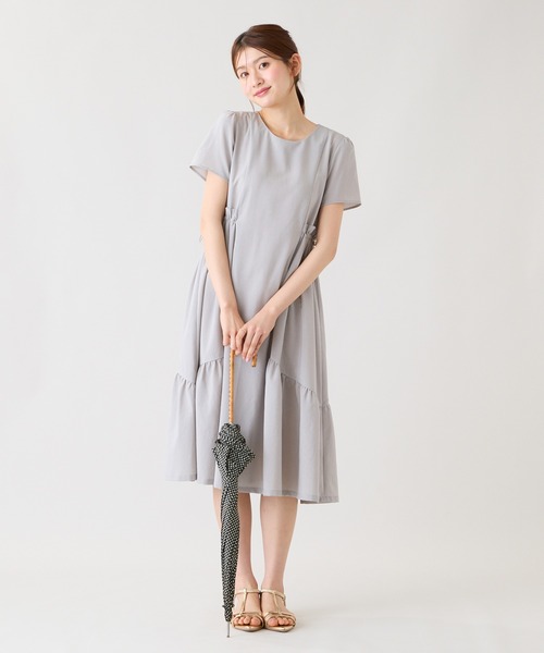 Rose Tiara(ローズティアラ)の「【撥水/通気性◎】ドロスト撥水ワンピース(ワンピース・レディース・ピンク/グレー/ブラック・38/42/46)」の15枚目の写真