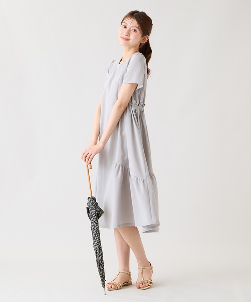 Rose Tiara(ローズティアラ)の「【撥水/通気性◎】ドロスト撥水ワンピース(ワンピース・レディース・ピンク/グレー/ブラック・38/42/46)」の17枚目の写真
