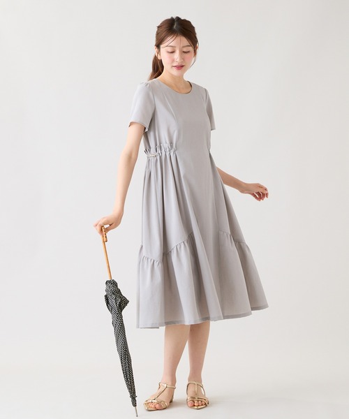 Rose Tiara(ローズティアラ)の「【撥水/通気性◎】ドロスト撥水ワンピース(ワンピース・レディース・ピンク/グレー/ブラック・38/42/46)」の18枚目の写真