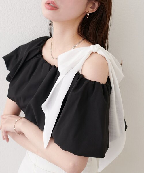 natural couture（ナチュラルクチュール）の「〈mizukoto〉マルチWAYオフショルバルーンTOPS（シャツ/ブラウス・レディース・ラベンダー/その他1/オフホワイト/ブラック/ネイビー・FREE）」の3枚目の写真