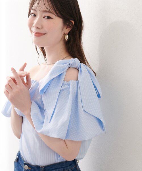 natural couture（ナチュラルクチュール）の「〈mizukoto〉マルチWAYオフショルバルーンTOPS（シャツ/ブラウス・レディース・ラベンダー/その他1/オフホワイト/ブラック/ネイビー・FREE）」の7枚目の写真