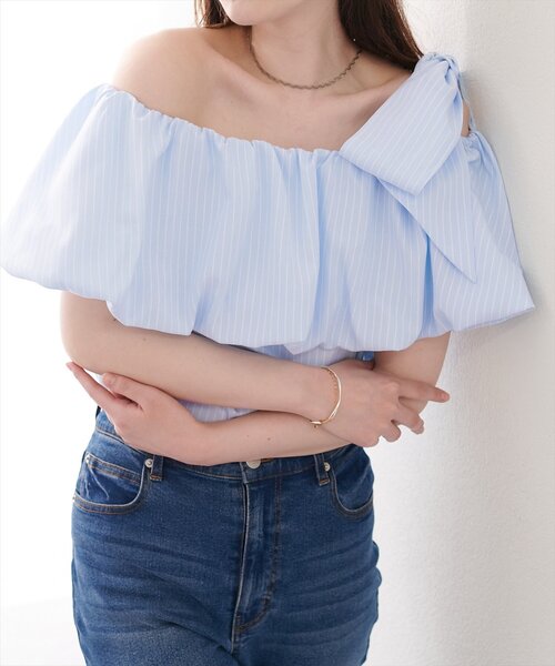 natural couture（ナチュラルクチュール）の「〈mizukoto〉マルチWAYオフショルバルーンTOPS（シャツ/ブラウス・レディース・ラベンダー/その他1/オフホワイト/ブラック/ネイビー・FREE）」の8枚目の写真